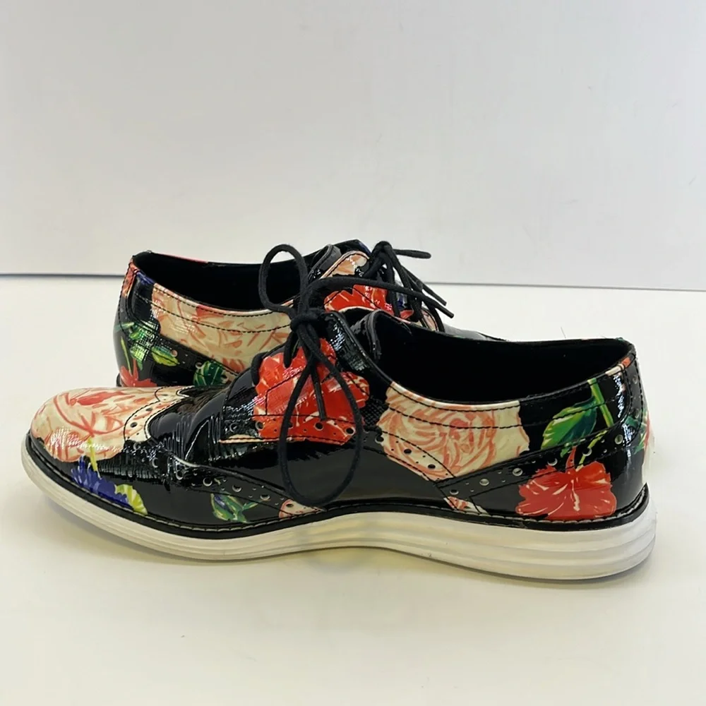 Cole Haan Original Grand w/ Tip Floral Print Lace-Up Oxford Shoes Women’s size 7 - Picture 6 of 16